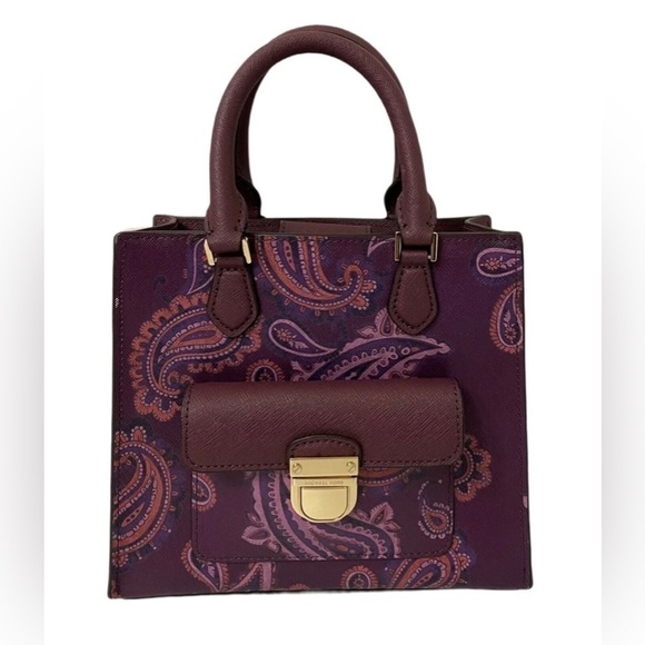 Michael Kors Plum Paisley Bridgette Crossbody Bag - Picture 3 of 9